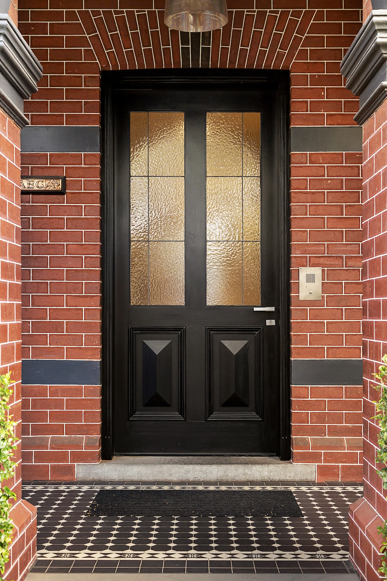 Red brick front door